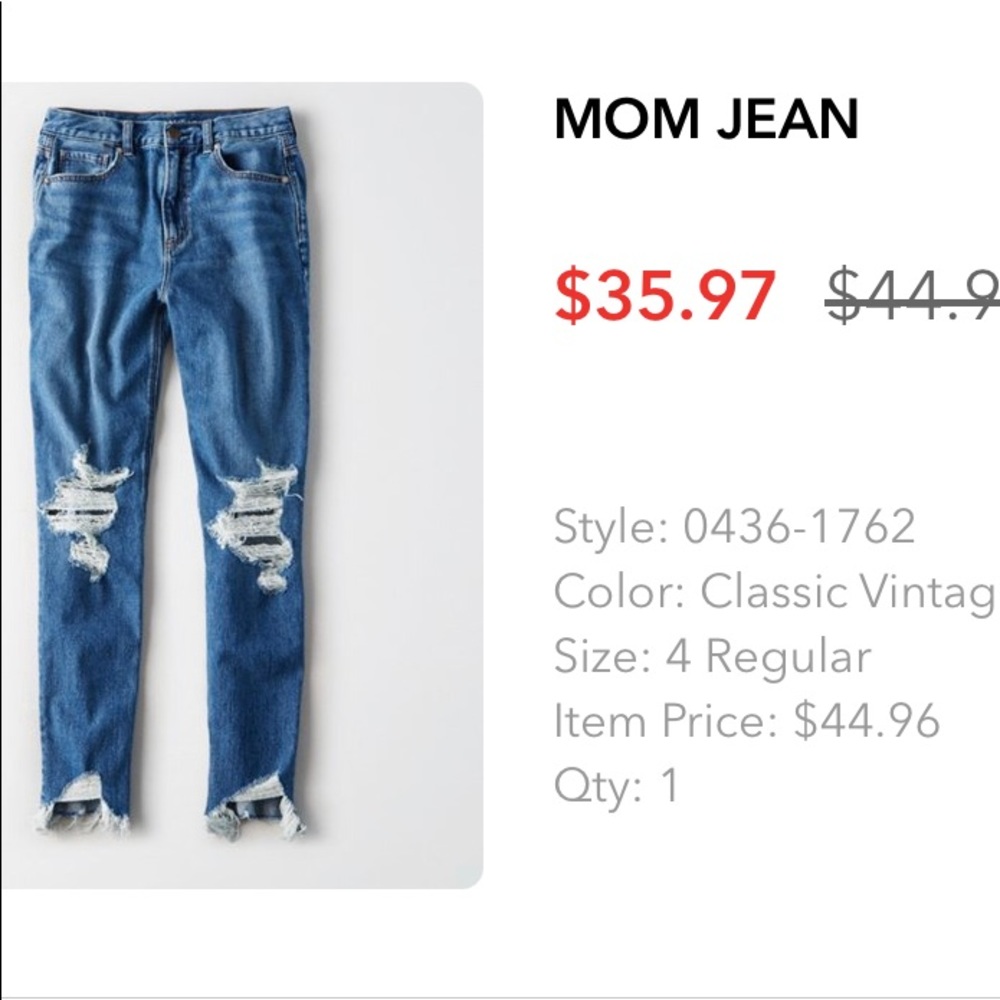 American eagle high waist mom jean